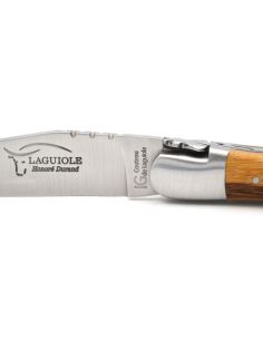 Couteau de Laguiole labellisé indication géographique en bois serpent & intercalaire noir, manche de 12 cm, finition inox mat 2