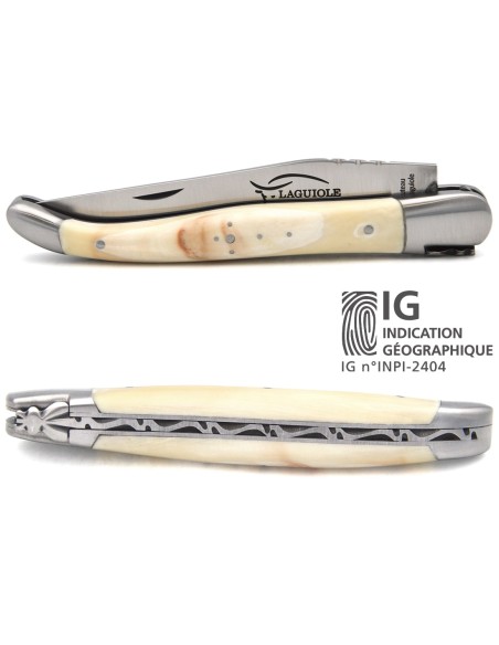Laguiole knife Geographical Indication, 12 cm warthog tooth handle