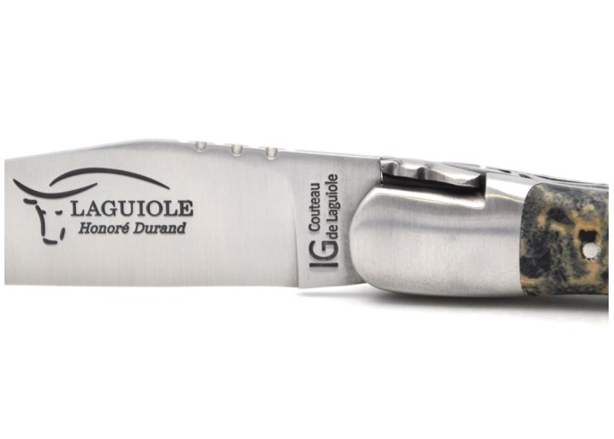 Laguiole mit Geografische Angabe, 12 cm Griff aus schwarzem Lavastein