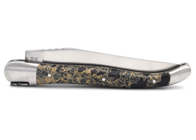 Laguiole mit Geografische Angabe, 12 cm Griff aus schwarzem Lavastein