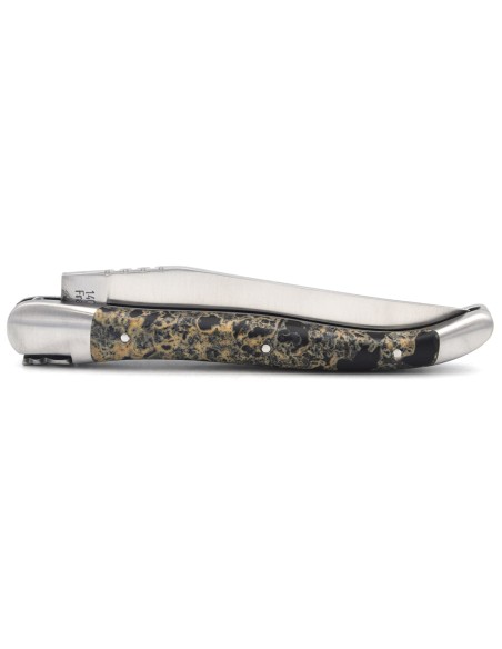 Laguiole knife Geographical Indication, 12 cm black lava stone handle