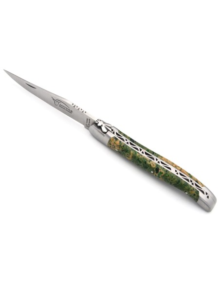 Laguiole mit Geografische Angabe, 12 cm Griff aus grünem Lavastein