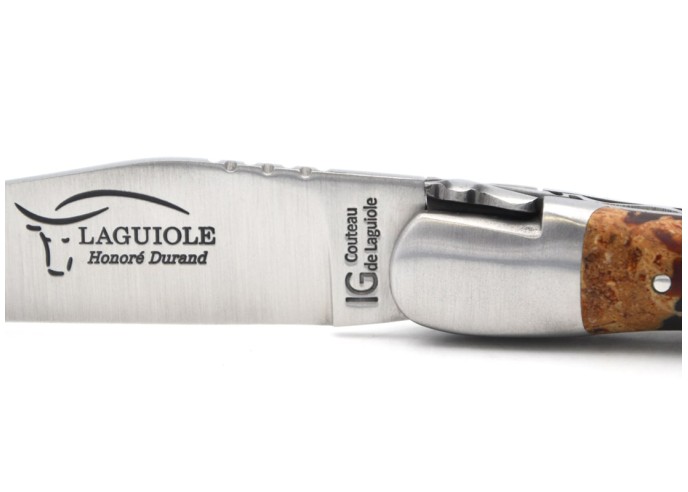 Laguiole mit Geografische Angabe, 12 cm Griff aus rotem Lavastein