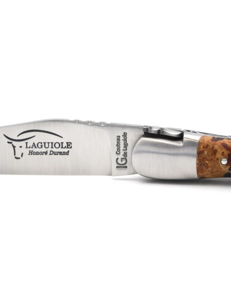 Couteau de Laguiole indication géographique en pierre de lave rouge
