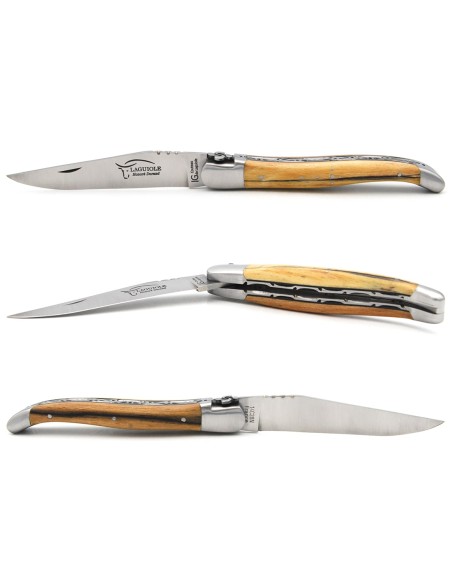 Laguiole mit GA, Aubrac-Buchenholz, Baskisches Kreuz, Doppelplatinen
