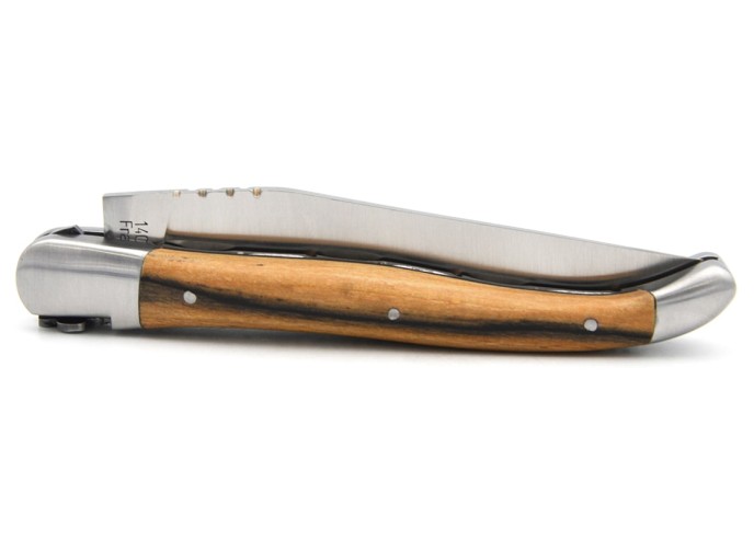 Laguiole mit GA, Aubrac-Buchenholz, Baskisches Kreuz, Doppelplatinen