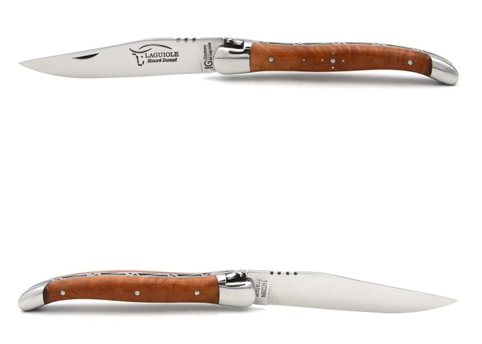 Couteau de Laguiole labellisé IG en bruyère, manche de 11 cm
