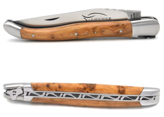 Laguiole mit GA, 12 cm Griff aus Wacholderholz, Karte des Aveyron 12