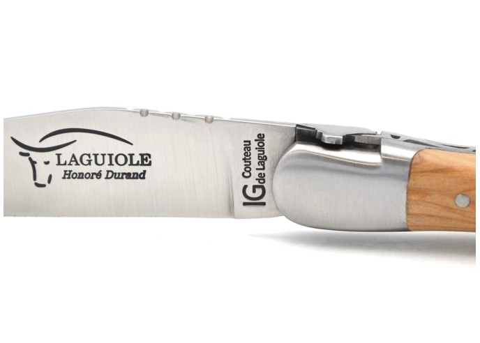 Laguiole mit GA, 12 cm Griff aus Wacholderholz, Karte des Aveyron