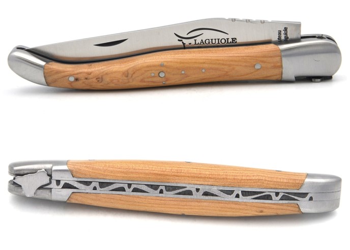 Laguiole mit GA, 12 cm Griff aus Wacholderholz, Karte des Aveyron