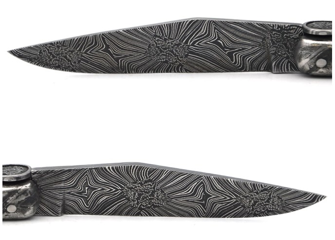 Der Meteorit mit Klinge und Feder aus Damaszenerstahl
