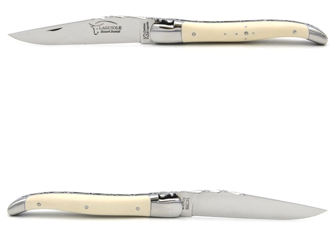Couteau de Laguiole labellisé IG, manche 12 cm en ivoire de mammouth