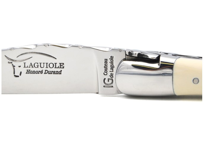 Couteau de Laguiole labellisé IG, manche 12 cm en ivoire de mammouth