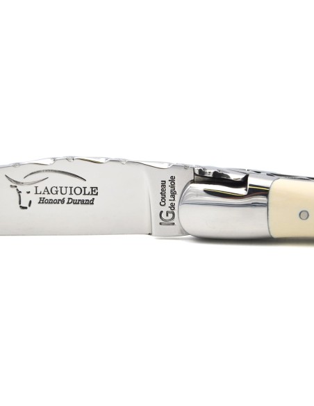 Couteau de Laguiole labellisé IG, manche 12 cm en ivoire de mammouth