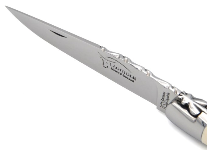 Couteau de Laguiole labellisé IG, manche 12 cm en ivoire de mammouth