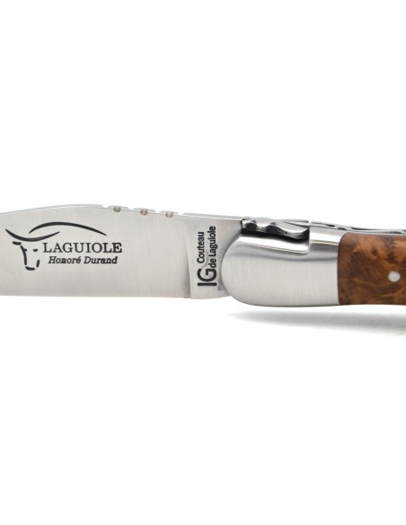Laguiole-Messer Label GA, 12 cm Griff aus Thuya mit Korkenzieher