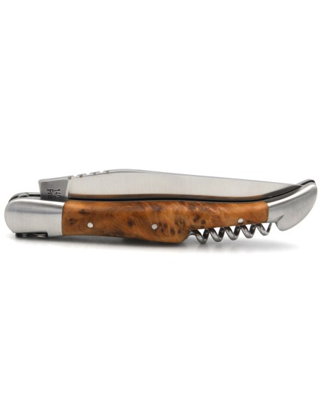 Laguiole-Messer Label GA, 12 cm Griff aus Thuya mit Korkenzieher