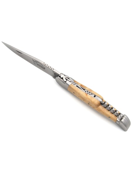 Laguiole-Messer Label GA, 12 cm Griff aus Birkenholz mit Korkenzieher
