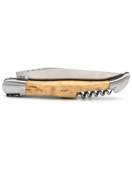 Laguiole-Messer Label GA, 12 cm Griff aus Birkenholz mit Korkenzieher
