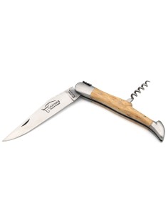 Laguiole-Messer Label GA, 12 cm Griff aus Birkenholz mit Korkenzieher 2