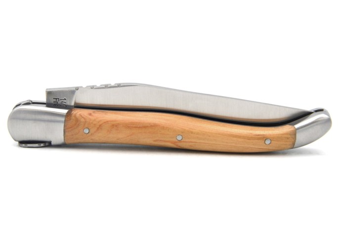 Laguiole mit Label GA, 12 cm Griff aus Wacholderholz, Fliegerhelm