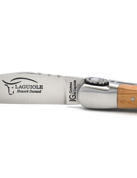 Laguiole mit Label GA, 12 cm Griff aus Wacholderholz, Fliegerhelm