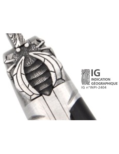 Laguiole mit Label GA, 12 cm Griff aus Ebenholz  mit 3 Heftbacken