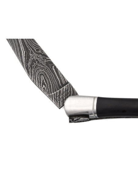 Laguiole mit Label GA, 12 cm Griff aus Ebenholz  mit 3 Heftbacken