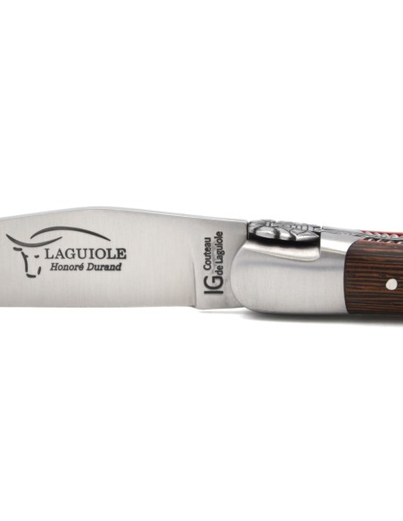 Laguiole with GI label, wenge wood handle, chiselled bee and spring