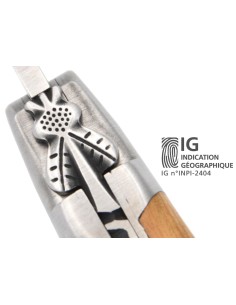 Laguiole mit GA, 12 cm Griff aus Wacholderholz,  Klassiche Biene Nr.1