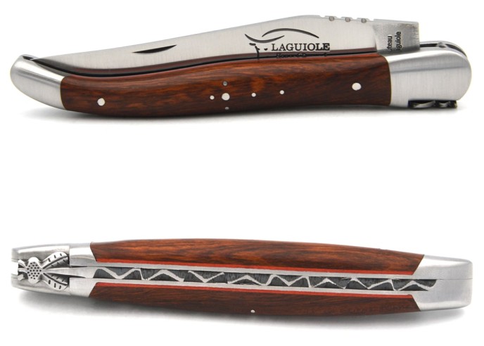 Laguiole mit GA, 12 cm Griff aus Schlangenholz, Klassiche Biene Nr.1