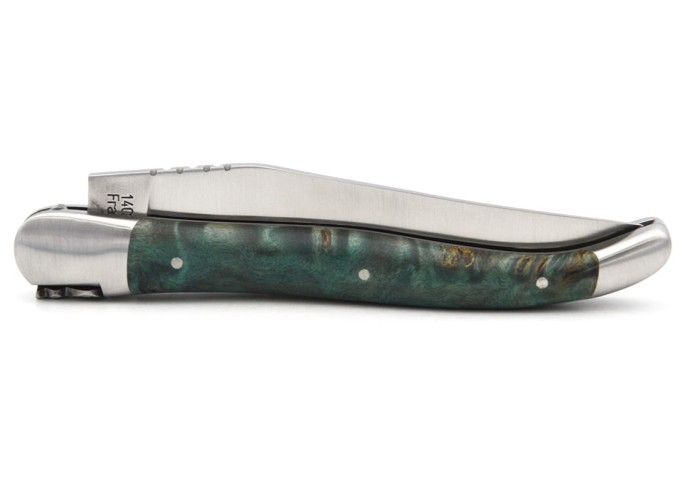 Laguiole mit GA, 12cm Griff aus Pappelmaser-Blau, Klassiche Biene Nr.1