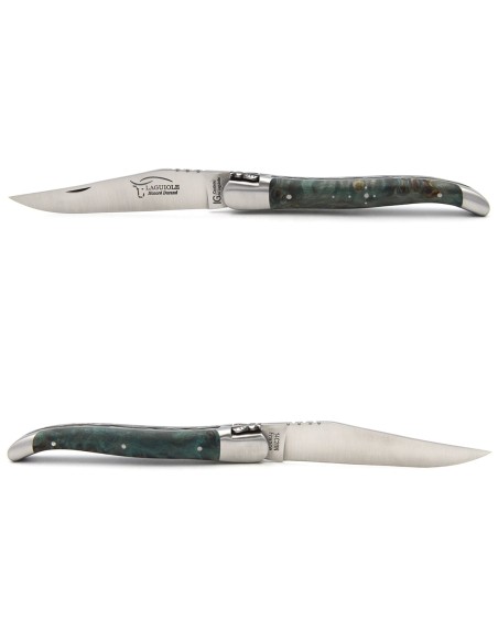 Laguiole mit GA, 12cm Griff aus Pappelmaser-Blau, Klassiche Biene Nr.1