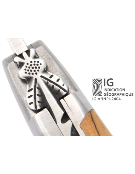 Laguiole mit GA, 12 cm Griff aus Aubrac-Buchenholz,  Klassiche Biene Nr.1