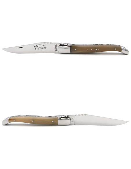 Couteau de Laguiole IG en pointe de corne claire, abeille classique n°2