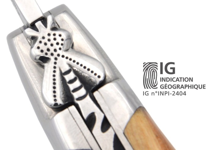 Laguiole mit GA, 12 cm Griff aus Wacholderholz,  Klassiche Biene Nr.2