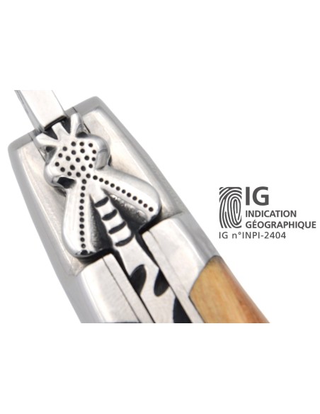 Laguiole mit GA, 12 cm Griff aus Wacholderholz,  Klassiche Biene Nr.2