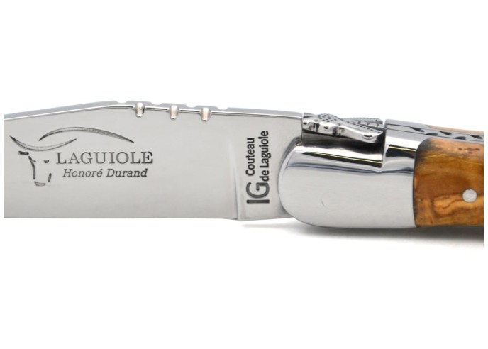 Laguiole mit GA, 12 cm Griff aus Olivenholz,  Klassiche Biene Nr.2