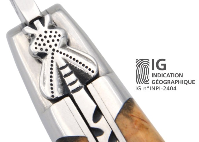 Laguiole mit GA, 12 cm Griff aus Olivenholz,  Klassiche Biene Nr.2