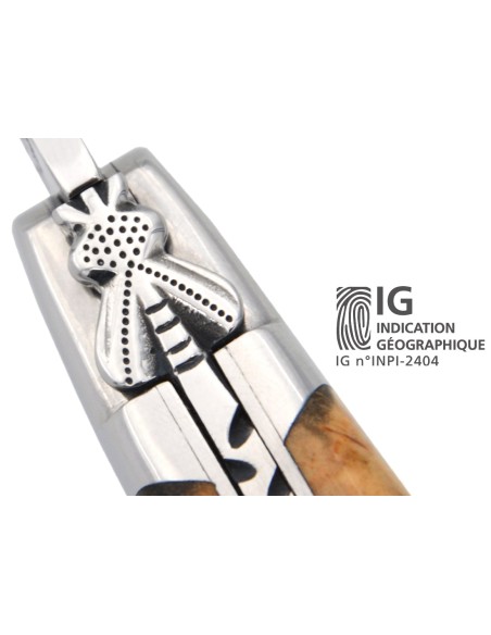 Laguiole mit GA, 12 cm Griff aus Olivenholz,  Klassiche Biene Nr.2