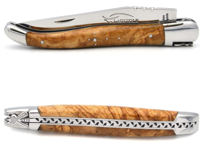 Laguiole mit GA, 12 cm Griff aus Olivenholz,  Klassiche Biene Nr.2
