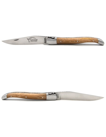 Laguiole with Geographical Indication label, 12 cm barrel oak handle