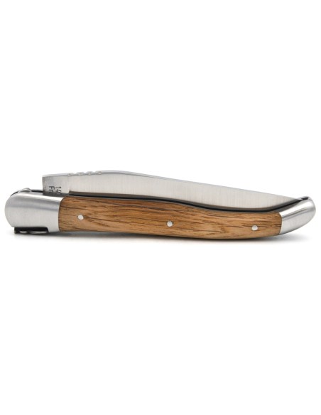 Couteau de Laguiole labellisé IG en chêne de barrique, manche de 12 cm