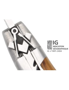 Laguiole mit Geografische Angabe, 12 cm aus Akazie, Freimaurerei