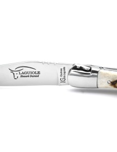 Couteau de Laguiole labellisé IG de 12 cm, manche en bois de cerf, abeille forgée, lame seule, finition inox brillant 2