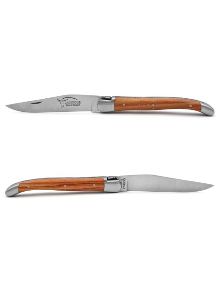 Laguiole pocket knife, 11 cm, welded bee, rosewood handle with shiny bolsters