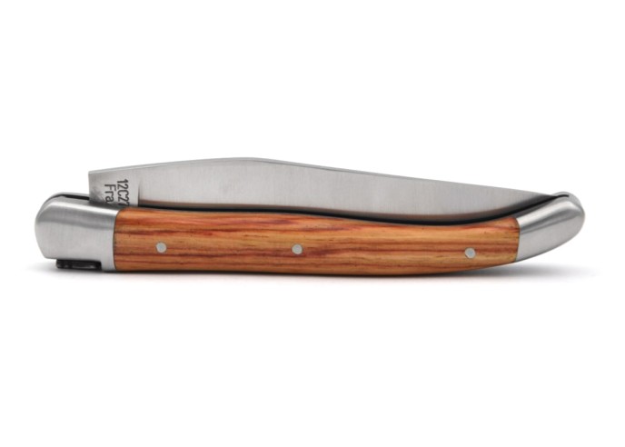 Laguiole pocket knife, 11 cm, welded bee, rosewood handle with shiny bolsters