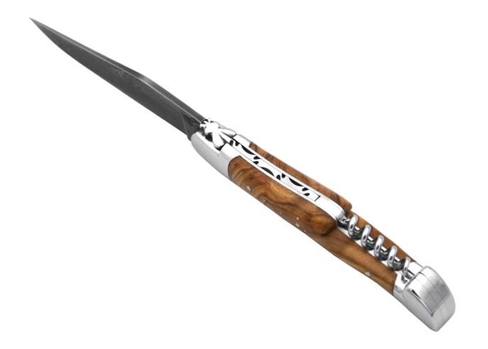 Laguiole Messer aus Olivenholz, Wilder Damast & Biene - Honoré Durand