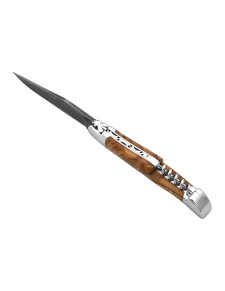Laguiole Olive Wood Knife and wild Damascus Steel -  Honoré Durand
