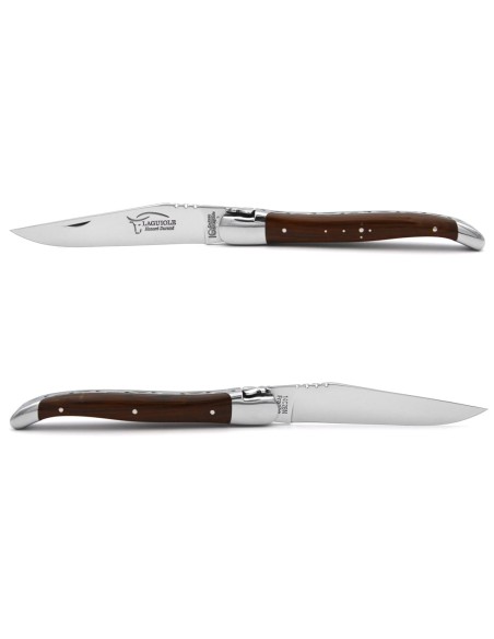 Laguiole pocket knife, 12 cm, forged bee, bulnesia handle with shiny bolsters